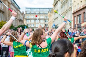 Picture of Ilu Axé drummers in Glasgow 2018